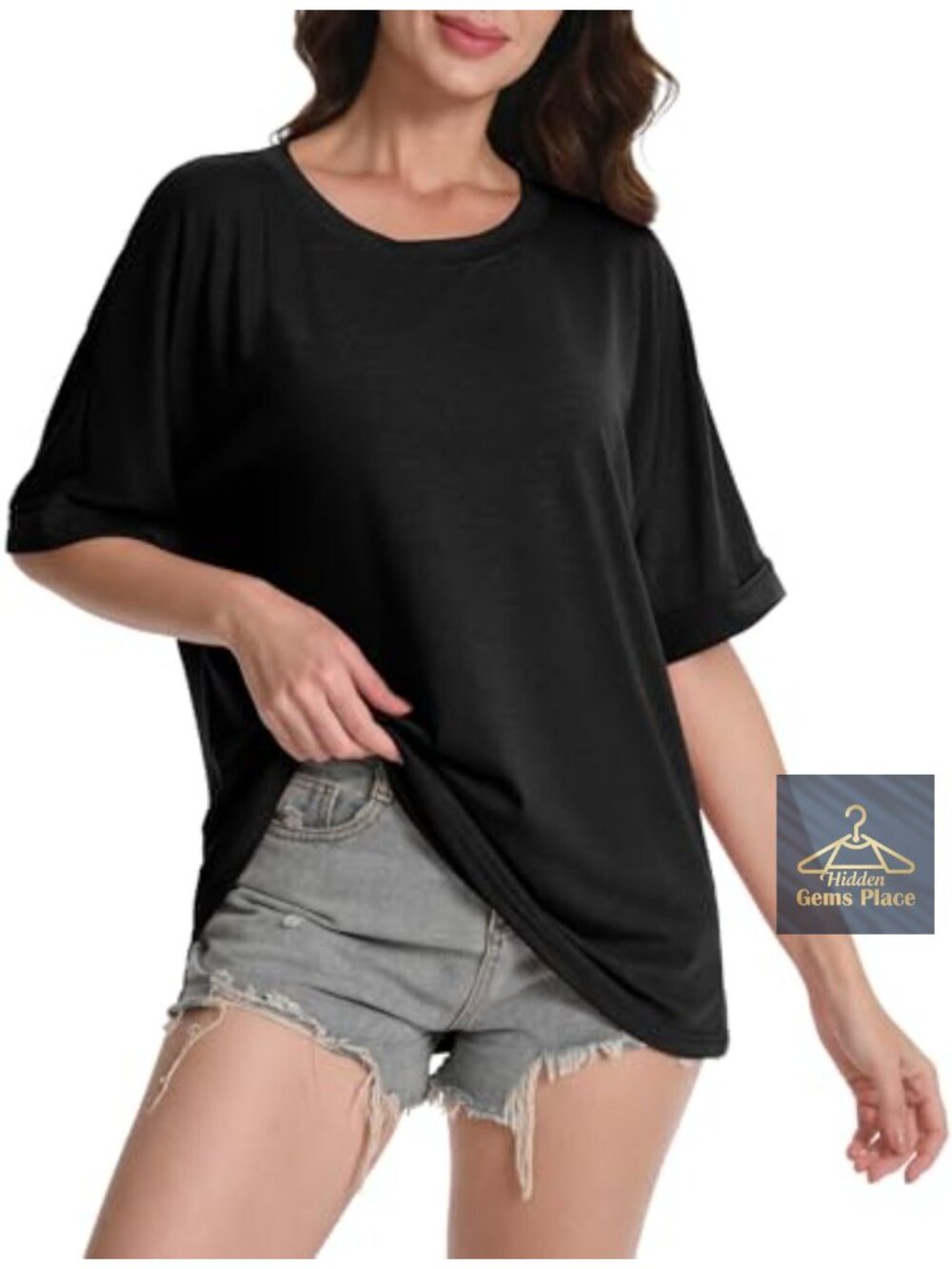 Oversized Women's Crew Neck T-Shirt Casual Short Sleeve Tee